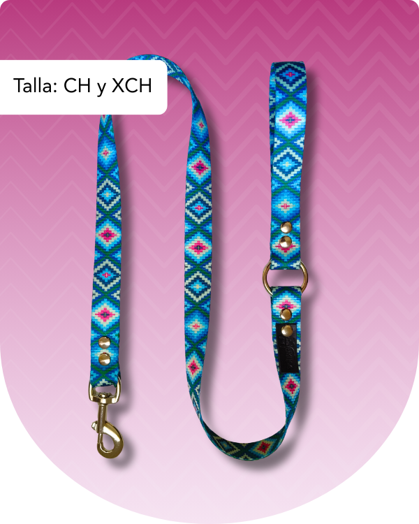 Correa Azul Huichol Chico y Extra Chico