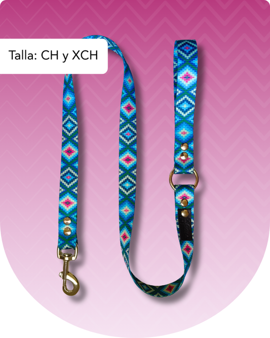 Correa Azul Huichol Chico y Extra Chico